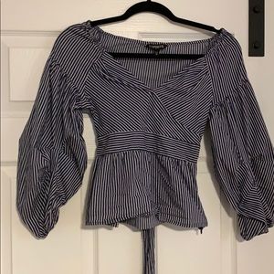 Express navy & white stripes never worn sidezipper